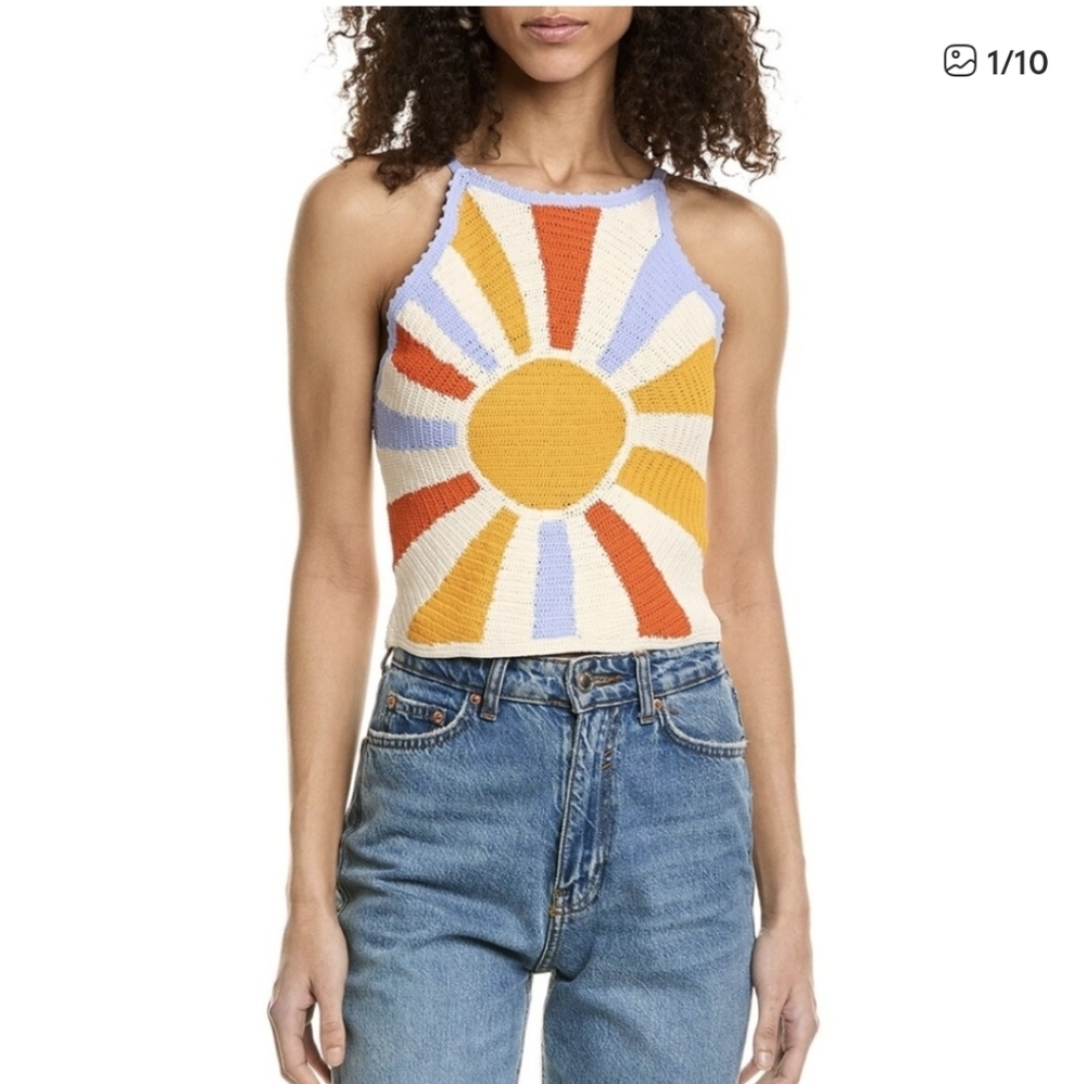 SANDRO Crochet Crop Halter Soleil  3 / Large